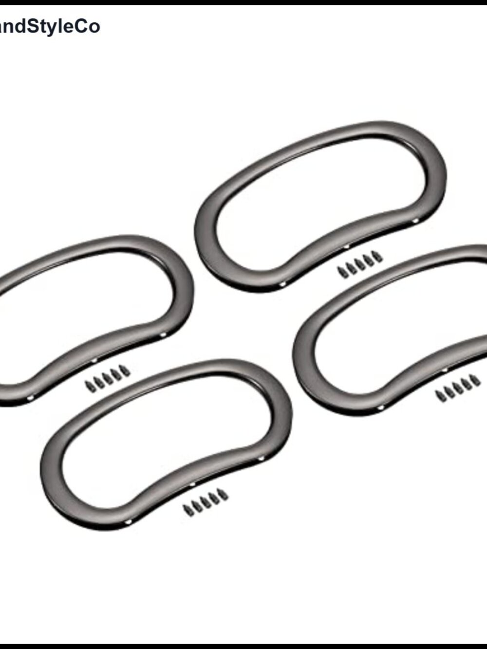 Metal Purse Handles Oval Zinc Alloy Handbag Replacement DIY Craft 4Pcs